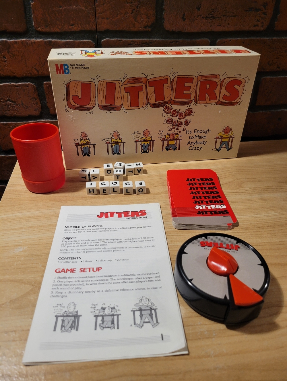 Vintage 1986 Milton Bradley Jitters Word Game